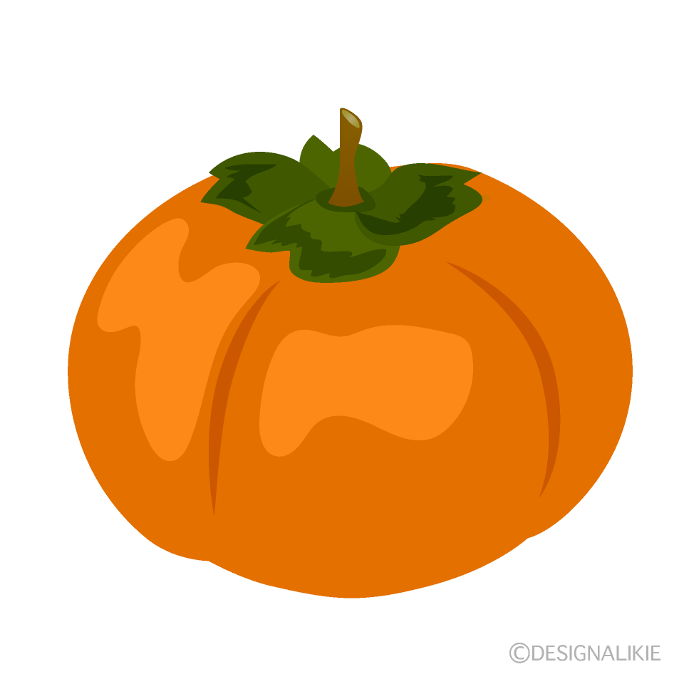 シンプルな柿イラストのフリー素材 イラストイメージ
