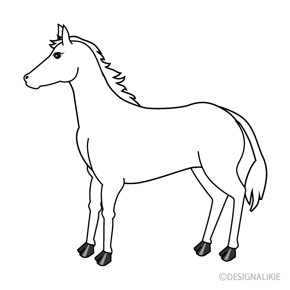 かわいい動物画像 最新白馬 馬 イラスト
