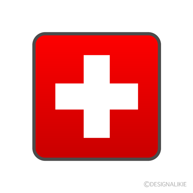 スイス国旗アイコンの無料イラスト素材 イラストイメージ