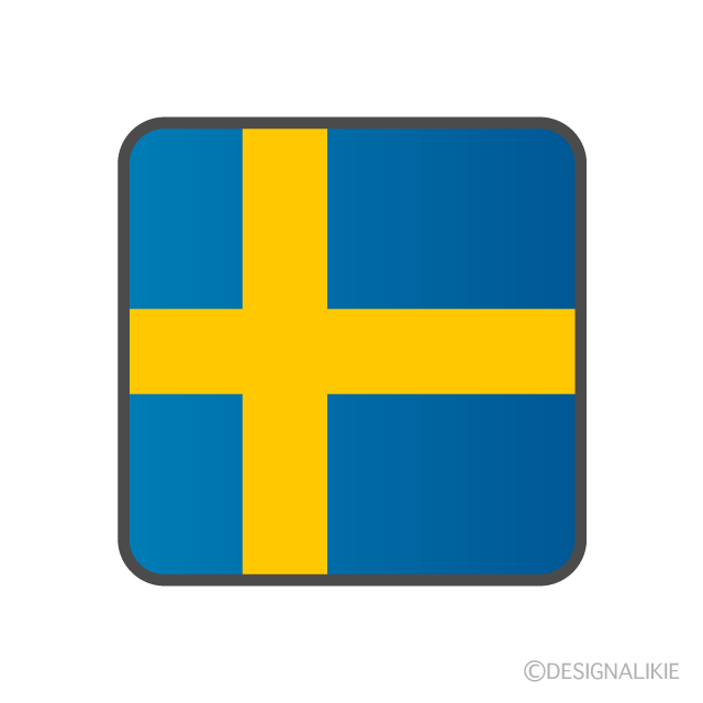 スウェーデン国旗アイコンの無料イラスト素材 イラストイメージ