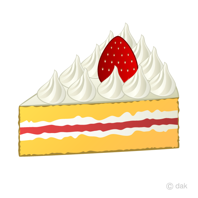 いちごのショートケーキイラストのフリー素材 イラストイメージ