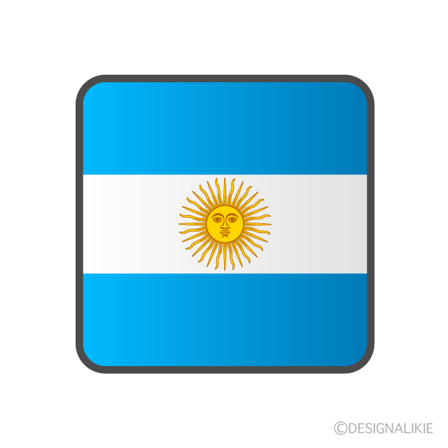 アルゼンチン国旗アイコンイラストのフリー素材 イラストイメージ