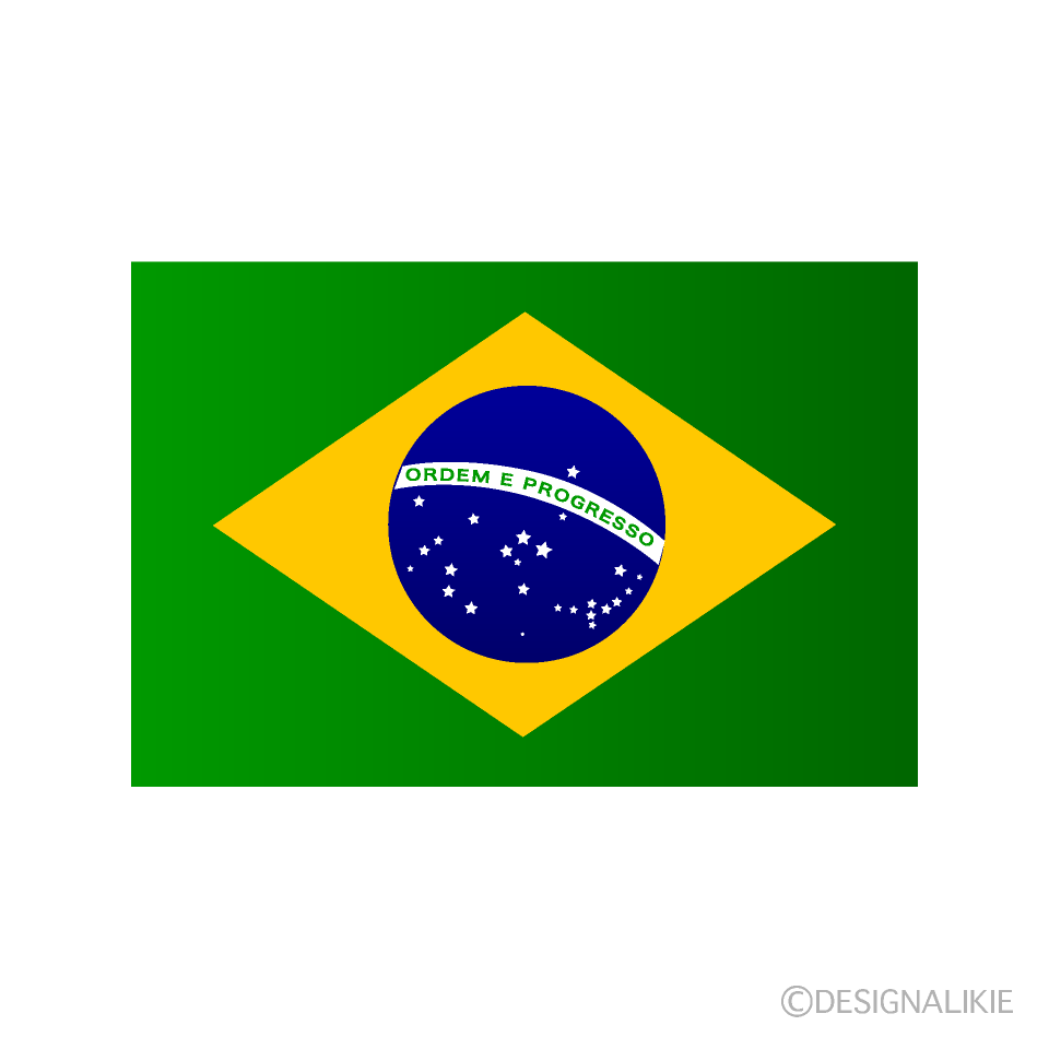 ブラジル国旗イラストのフリー素材 イラストイメージ