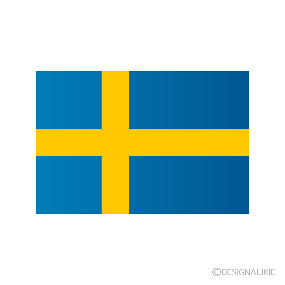スウェーデン国旗の無料イラスト素材 イラストイメージ