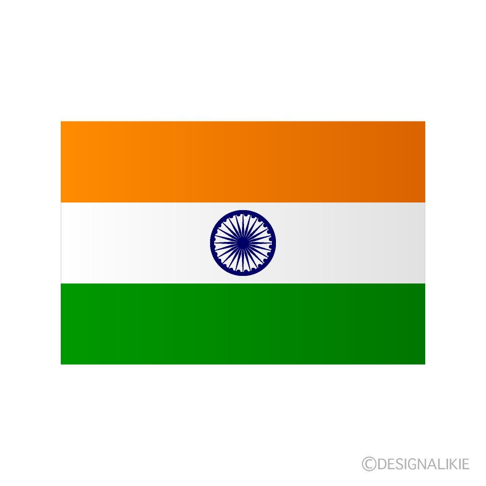 インド国旗イラストのフリー素材 イラストイメージ