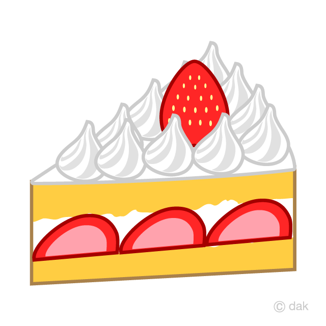 いちごケーキイラストのフリー素材 イラストイメージ