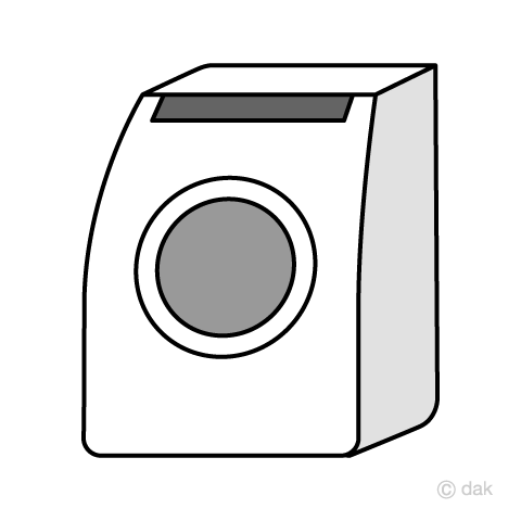 白いドラム式洗濯機の無料イラスト素材 イラストイメージ