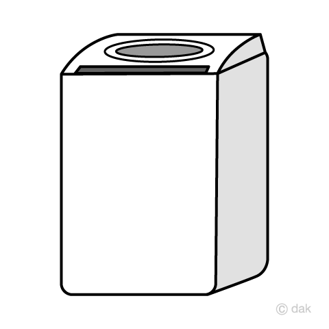 白い洗濯機の無料イラスト素材 イラストイメージ