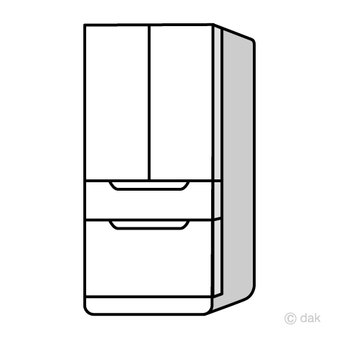 白い冷蔵庫イラストのフリー素材 イラストイメージ