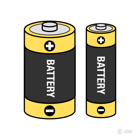 乾電池イラストのフリー素材 イラストイメージ