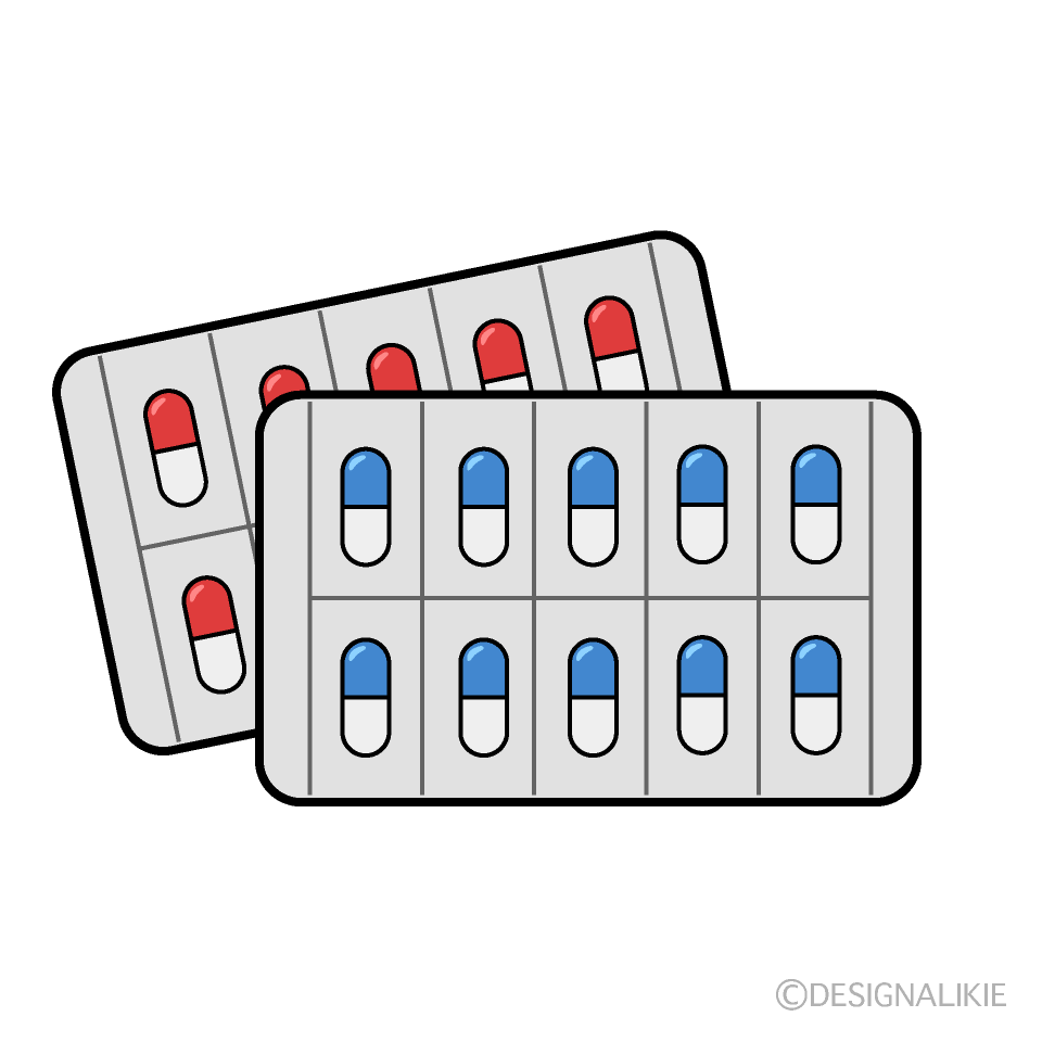 カプセルの錠剤の無料イラスト素材 イラストイメージ