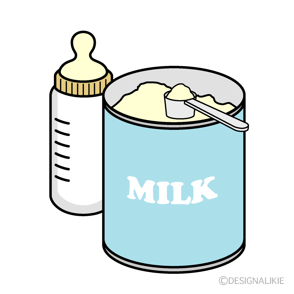 赤ちゃん粉ミルクの無料イラスト素材 イラストイメージ