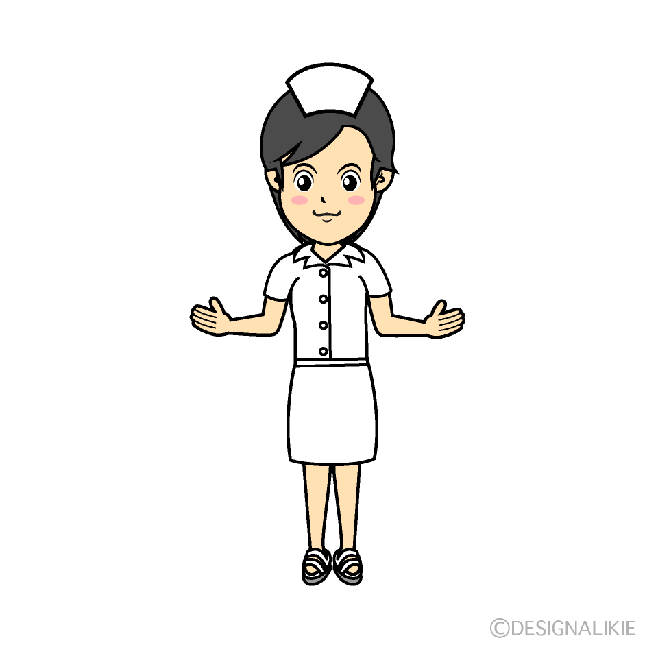 白衣の看護師イラストのフリー素材 イラストイメージ
