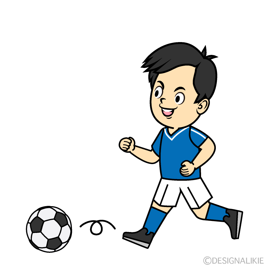 ドリブルするサッカー少年の無料イラスト素材 イラストイメージ