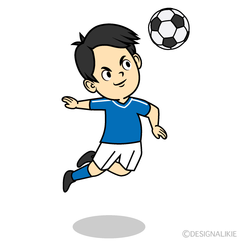 ヘディングするサッカー少年の無料イラスト素材 イラストイメージ