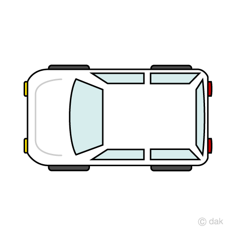 上から見たハッチバック の車イラストのフリー素材 イラストイメージ