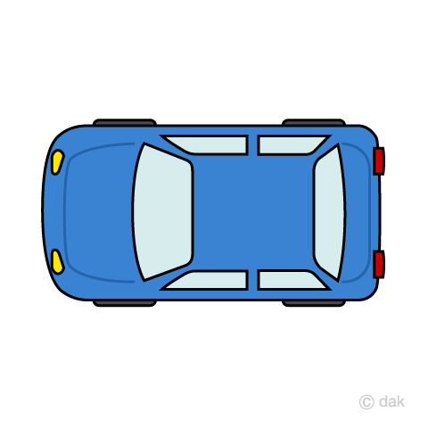 上から見た青い自動車の無料イラスト素材 イラストイメージ