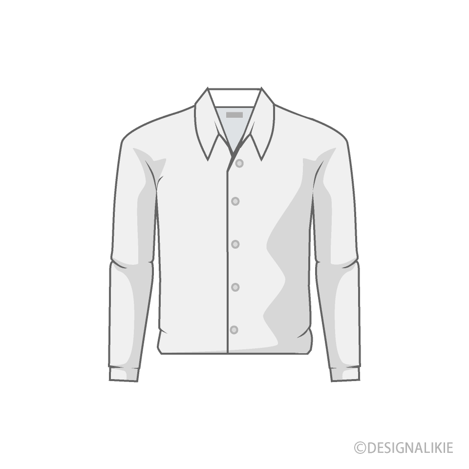 白いワイシャツイラストのフリー素材 イラストイメージ