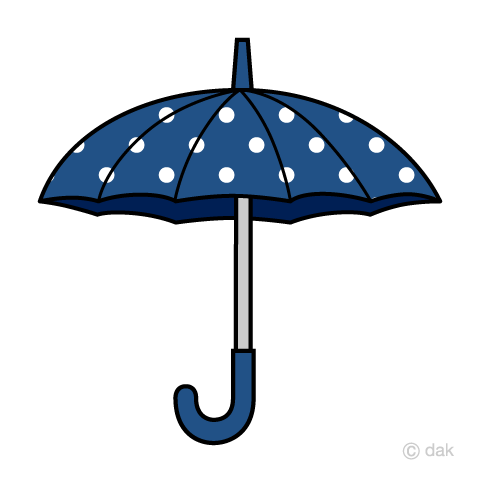 水玉の傘イラストのフリー素材 イラストイメージ