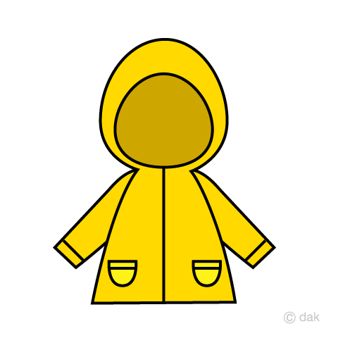 子供用の黄色の雨がっぱイラストのフリー素材 イラストイメージ