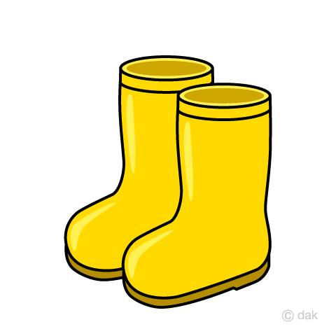黄色のこども長靴の無料イラスト素材 イラストイメージ