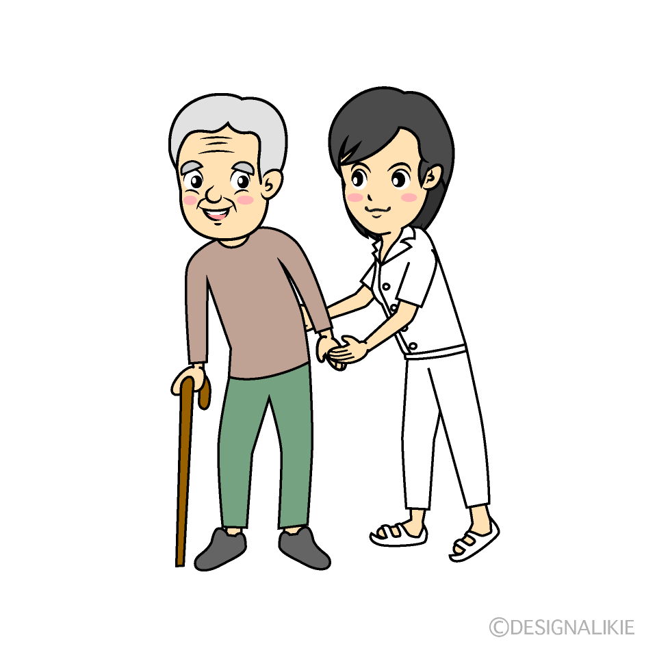 患者と看護師イラストのフリー素材 イラストイメージ