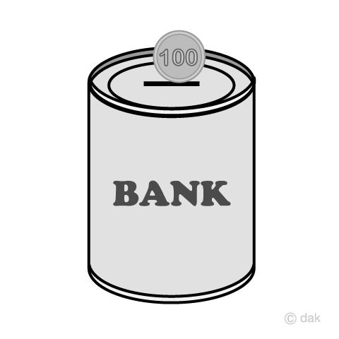 缶の貯金箱イラストのフリー素材 イラストイメージ