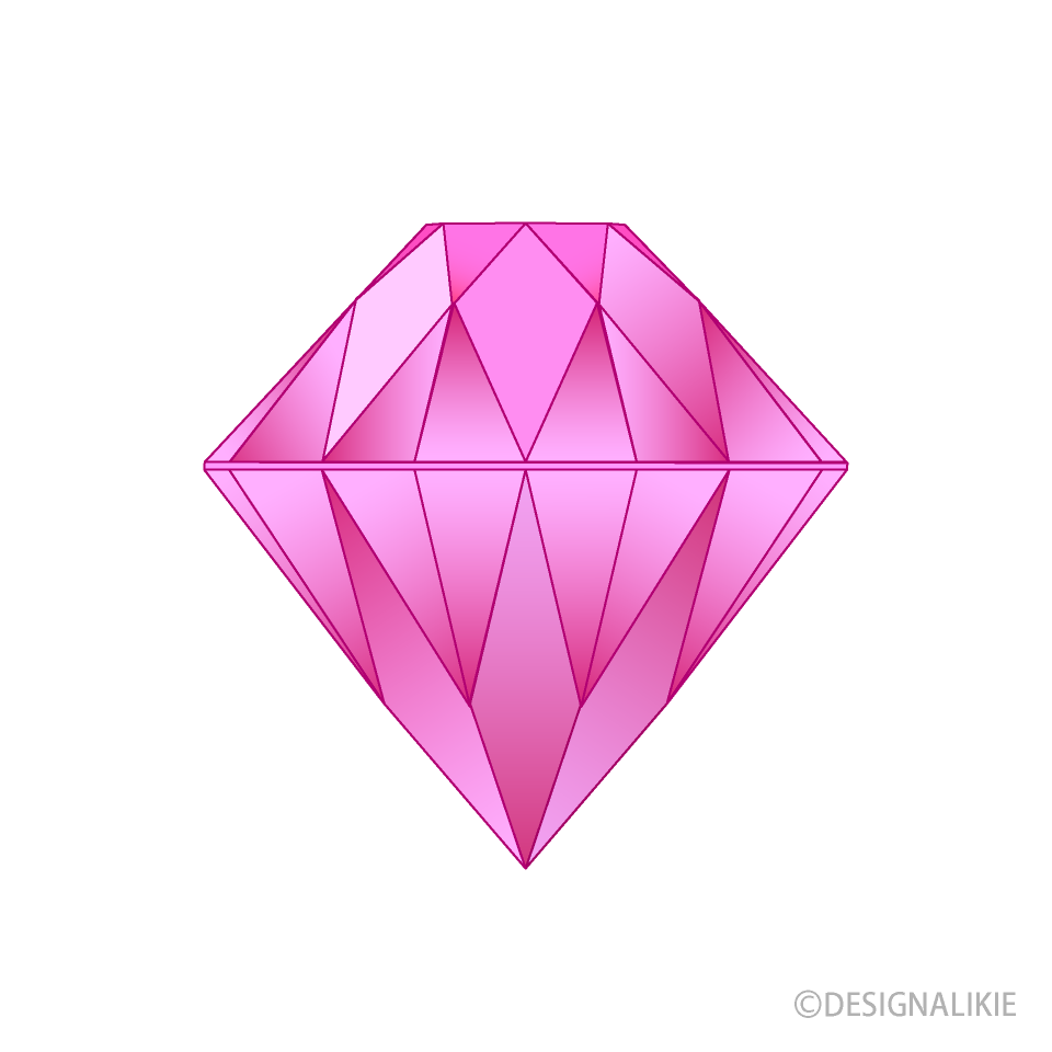 ピンクダイヤの無料イラスト素材 イラストイメージ