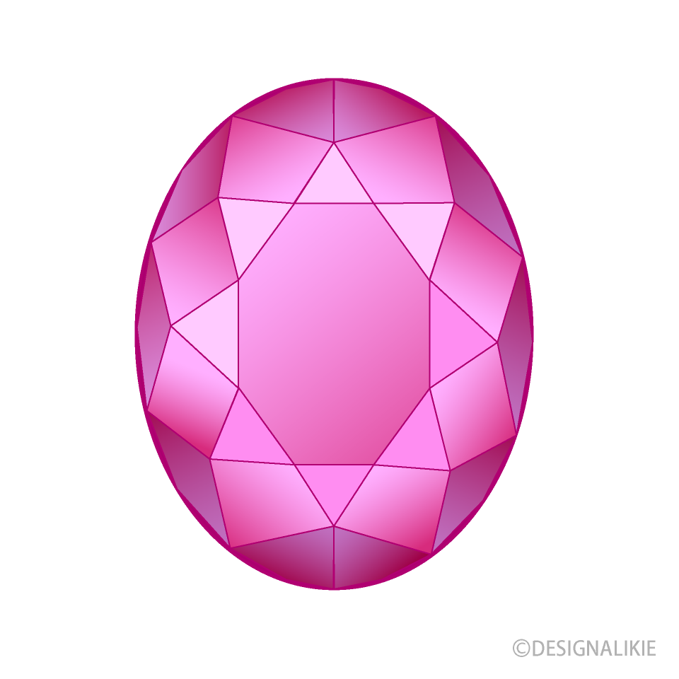 ピンクダイヤモンド宝石イラストのフリー素材 イラストイメージ