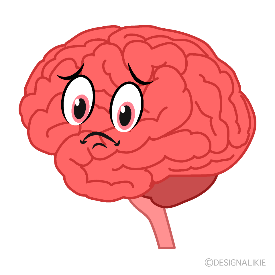 困り顔の脳の無料イラスト素材 イラストイメージ