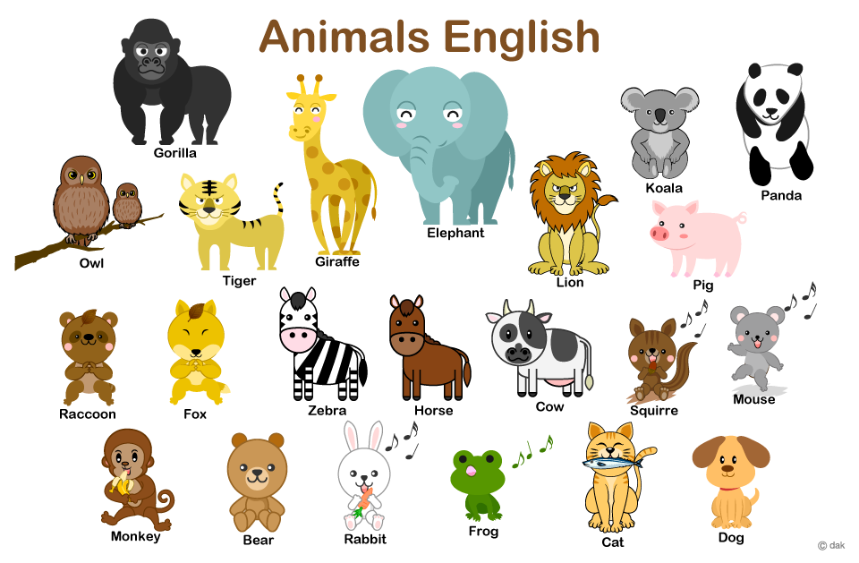 動物 英語 一覧 表 動物 絵 簡単 無料の塗り絵