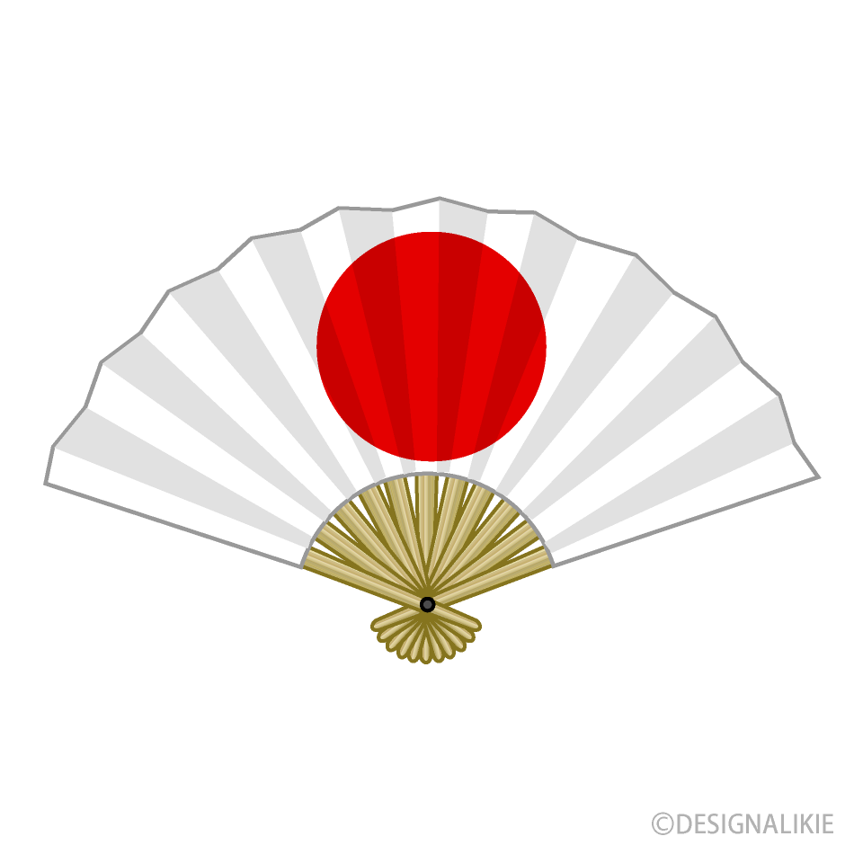 日本国旗の扇子の無料イラスト素材 イラストイメージ