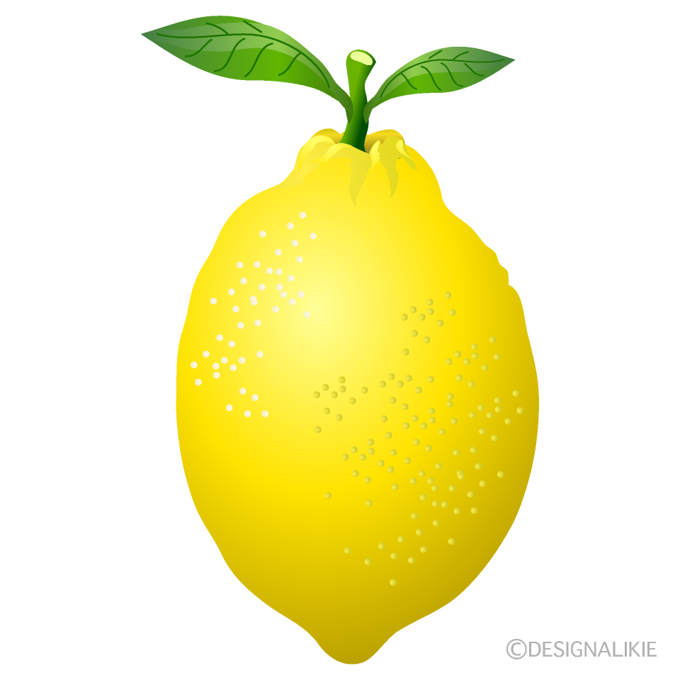 葉っぱ付きレモンの無料イラスト素材 イラストイメージ