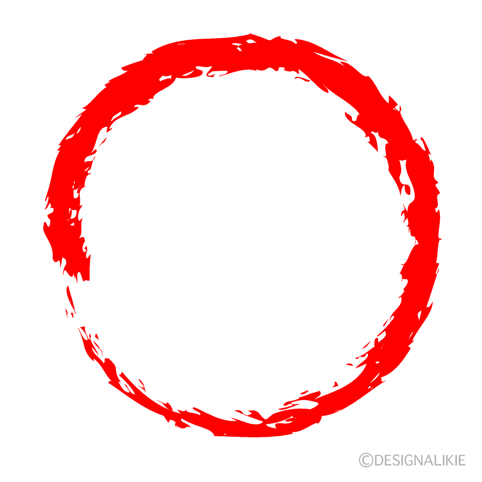 テストの赤丸イラストのフリー素材 イラストイメージ