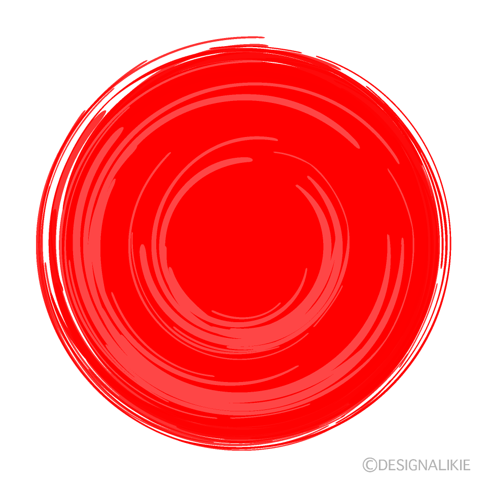筆の赤丸の無料イラスト素材 イラストイメージ