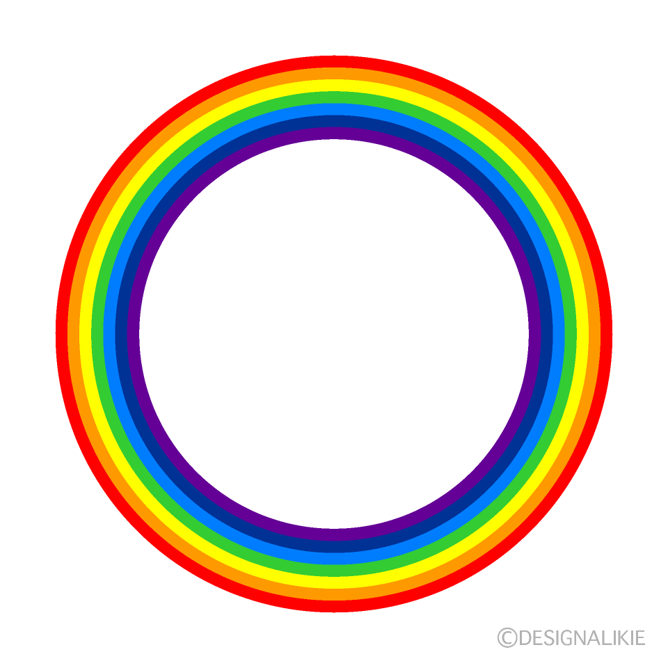 虹色のサークルイラストのフリー素材 イラストイメージ