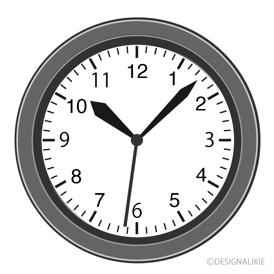 シンプルな壁掛け時計イラストのフリー素材 イラストイメージ