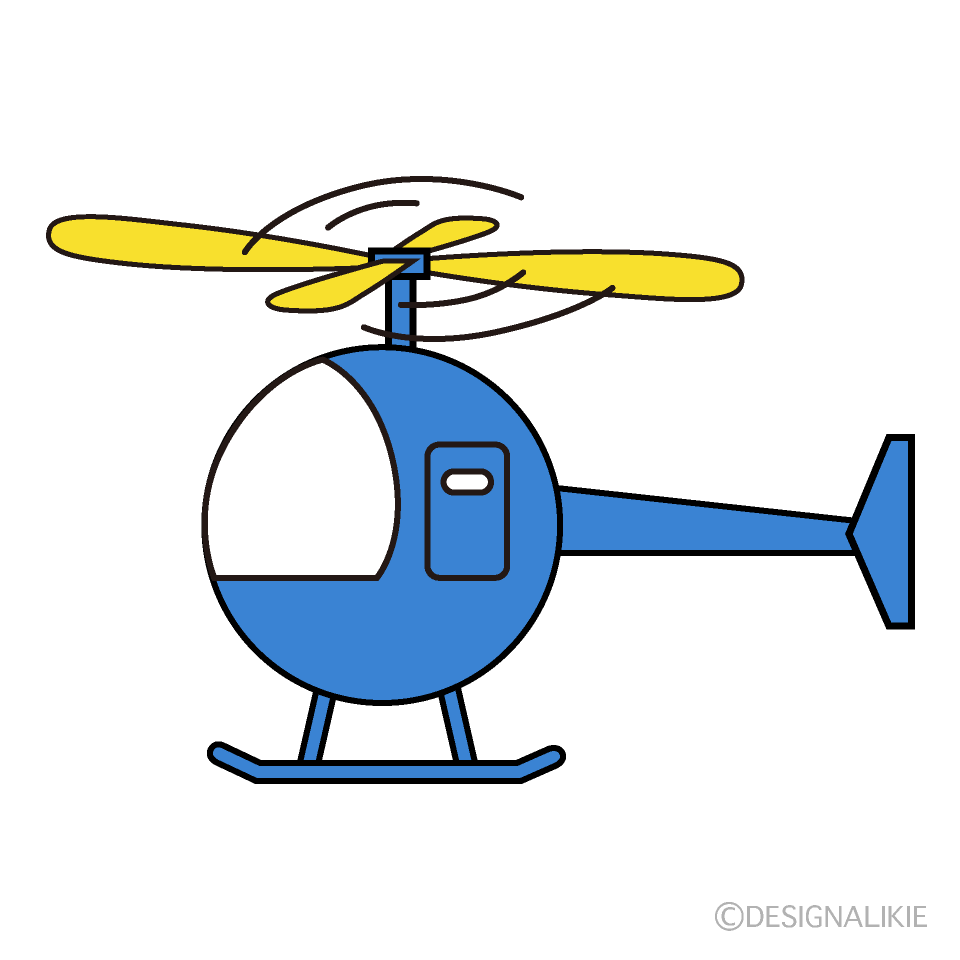 シンプルなヘリコプターイラストのフリー素材 イラストイメージ