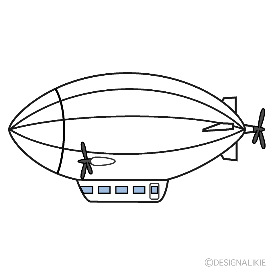 シンプルな飛行船イラストのフリー素材 イラストイメージ