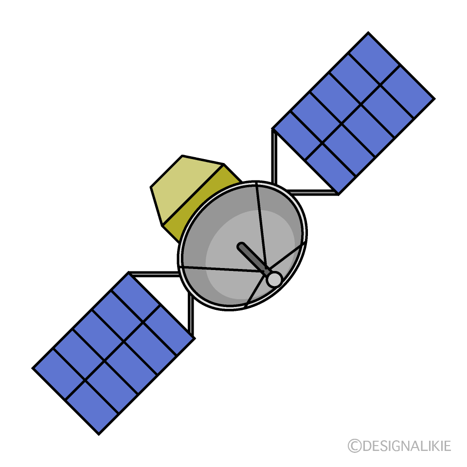 シンプルな人工衛星イラストのフリー素材 イラストイメージ