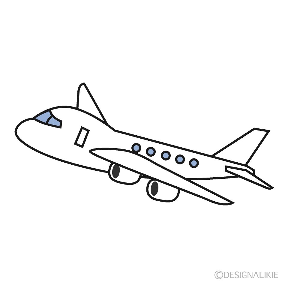 シンプルな飛行機イラストのフリー素材 イラストイメージ