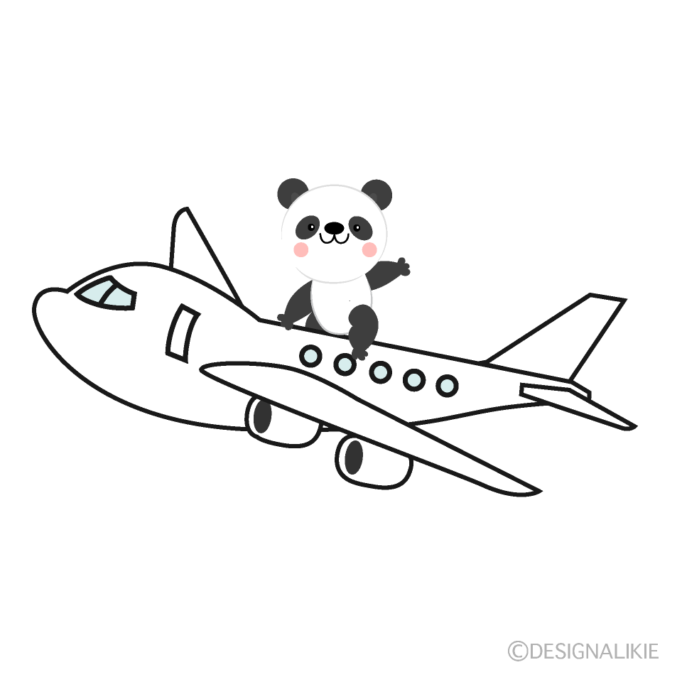 飛行機に乗ったパンダ