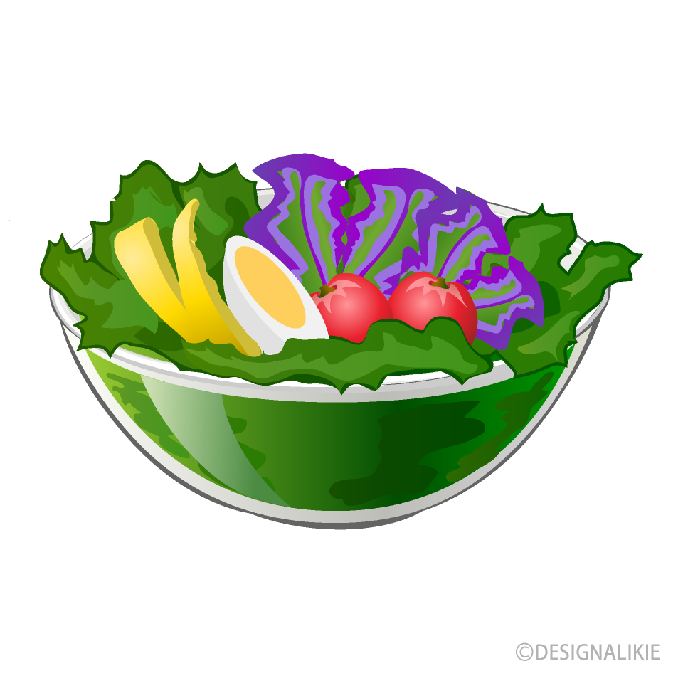 野菜サラダイラストのフリー素材 イラストイメージ