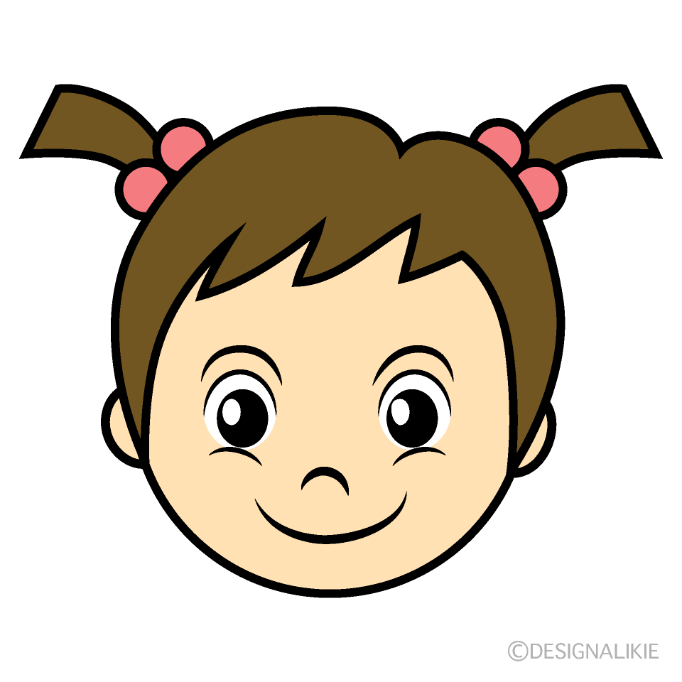 女の子幼児の顔イラストのフリー素材 イラストイメージ