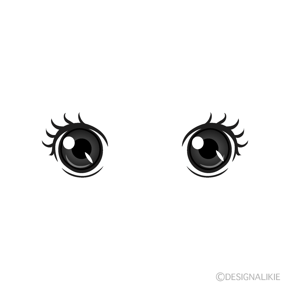 まん丸の目イラストのフリー素材 イラストイメージ