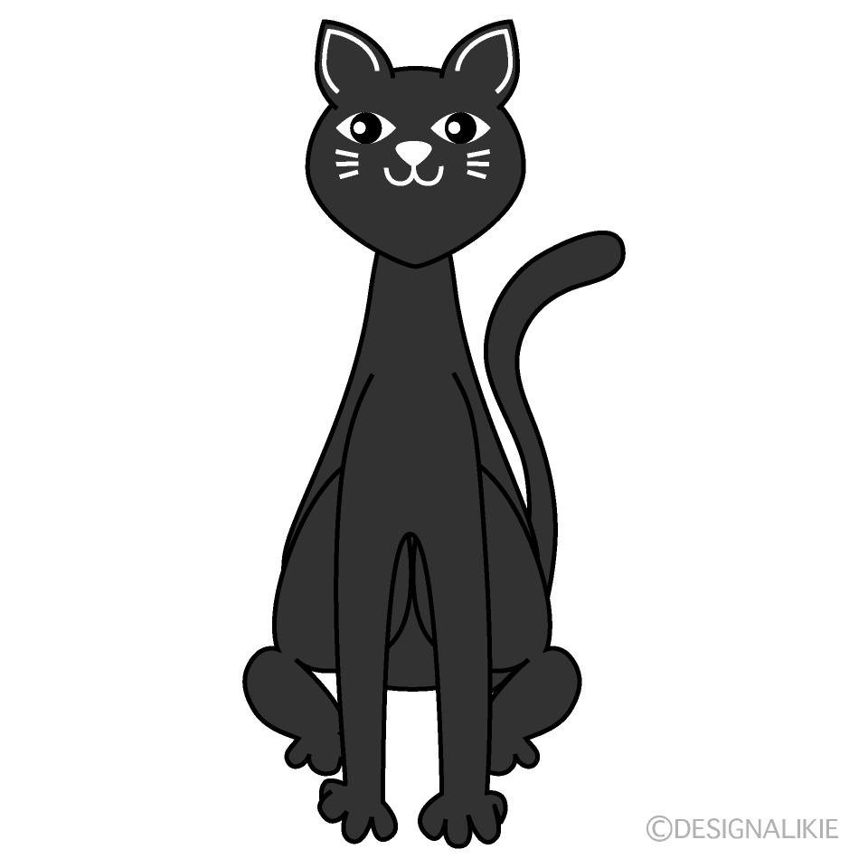 黒猫イラストのフリー素材 イラストイメージ