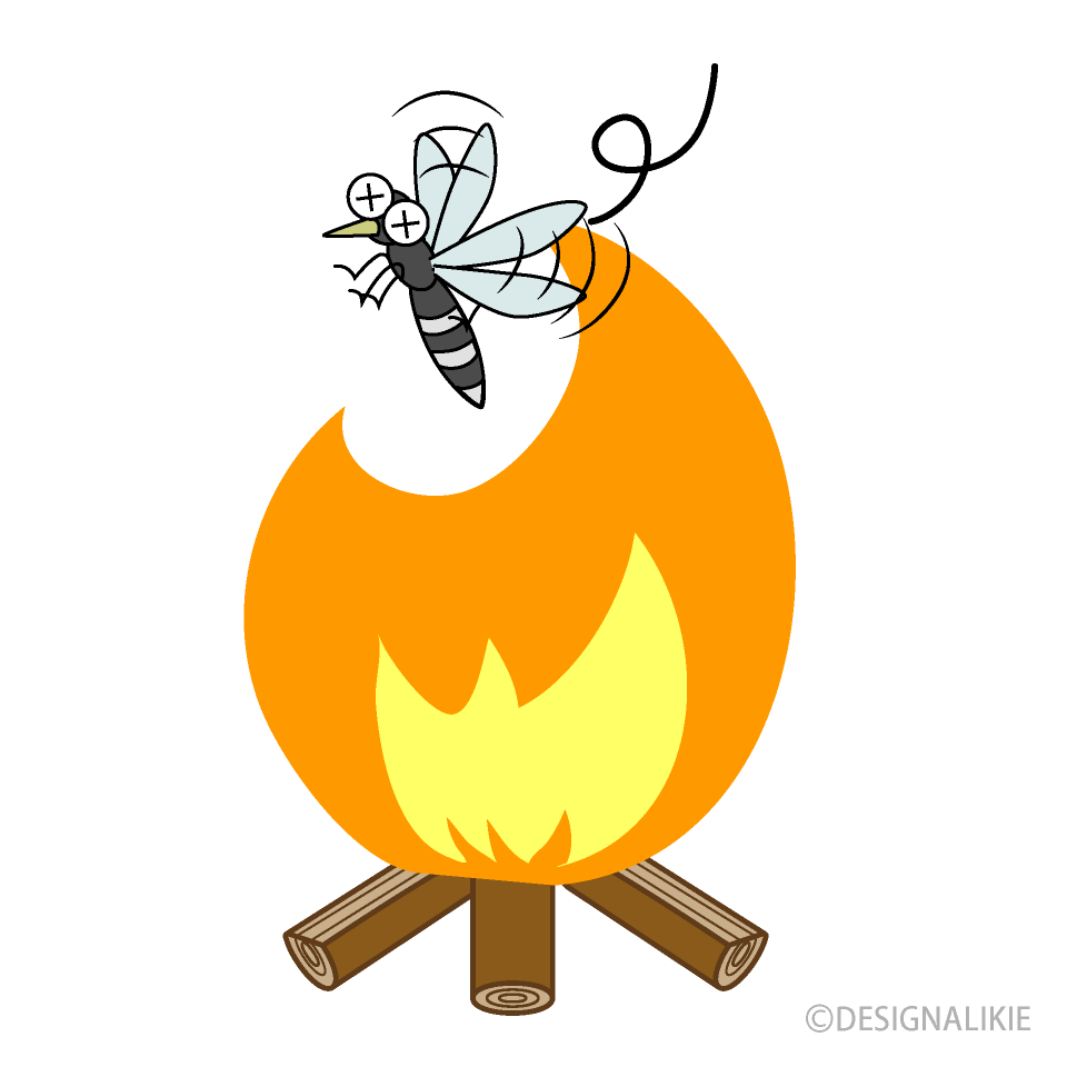 飛んで火にいる夏の虫の無料イラスト素材 イラストイメージ