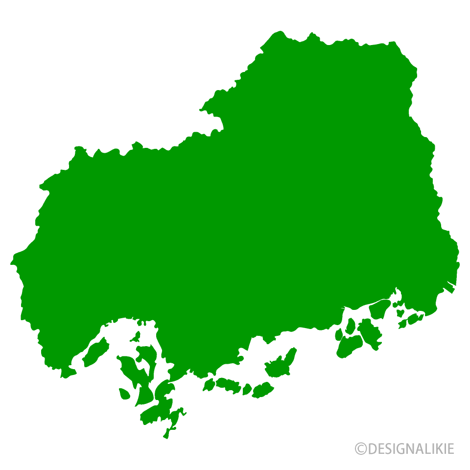 広島県地図の無料イラスト素材 イラストイメージ