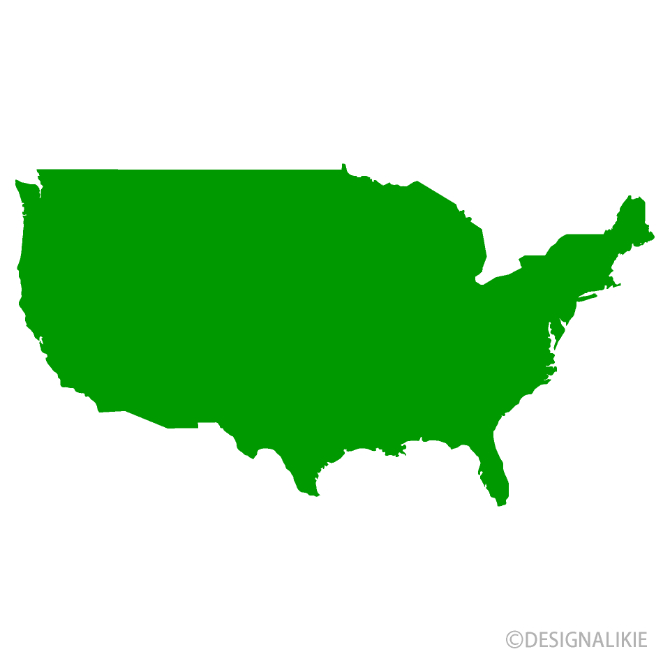 アメリカ合衆国の地図シルエットの無料イラスト素材 イラストイメージ