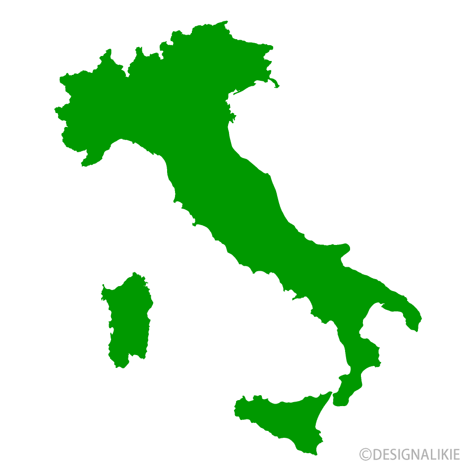 イタリア地図のシルエット